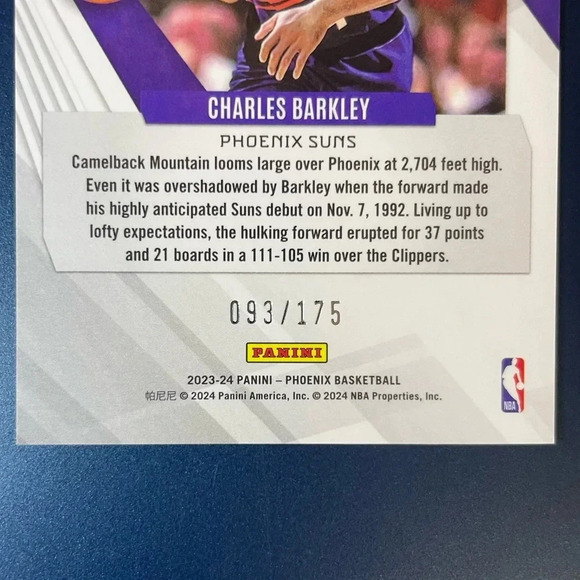 Charles Barkley Green Lazer Prizm /175 2023-24 Phoenix Basketball NBA Debut Suns - Picture 2 of 3
